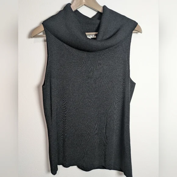 Alfani 100% Silk Black Cowl Neck Blouse Sleeveless Tank Top XL Women's - Picture 3 of 5